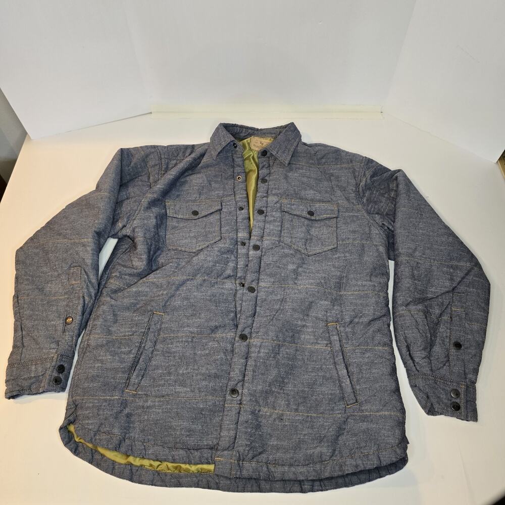 Red Head Ranch Men’s Workman Jacket, L Denim Quilted w/ Orange Stitch, Grunge